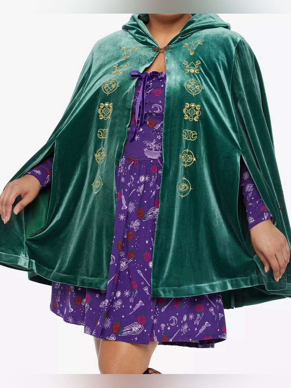 NWT Her Universe Disney Hocus Pocus green hooded cape Halloween costume 3X